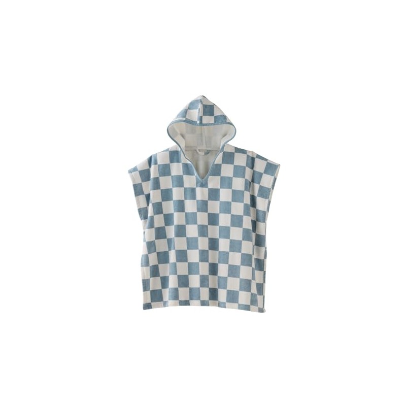 Vertbaudet Children's Bath Poncho with Recycled Cotton, blue