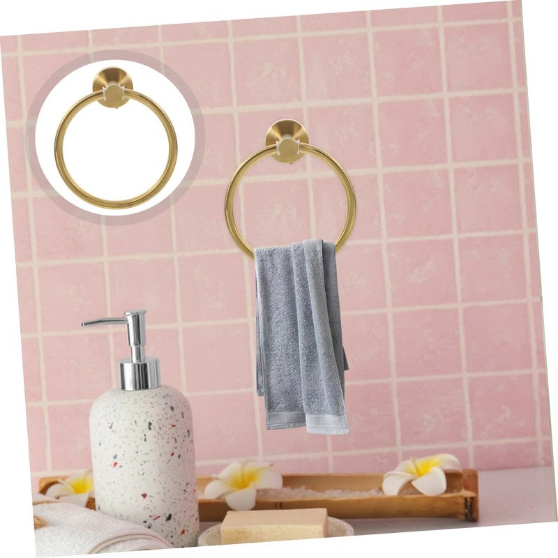 Gold Towel Ring Stainless Steel Bathroom Wall Mounted Towel Holder