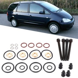 KooingTech 4 Sets Injector Seal Kit, Injector Seal Repair, Fuel Injector Seals Kit Sealing Assembly Clamp Bolt Replaces 1417010997, 038198051C, 038198051A, 038198051B, 038103385A