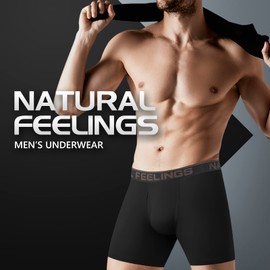 Natural Feelings Boxer Briefs Mens Underwear Men Pack of 6 Soft Cotton Open Fly Underwear