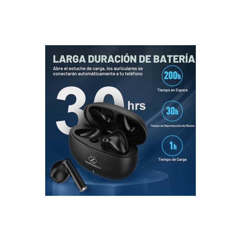 ZIPFORCE Auriculares inalámbricos, Bluetooth 5.3 en el oído, 4 micrófono