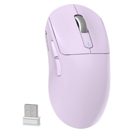 MAMBASNAKE Attack Shark X3 Wireless Gaming Mouse, 49g Ultralight, PixArt PAW3395 26000 DPI, Bluetooth/2.4Ghz /Wired Tri-Mode, 200Hrs Rechargeable Battery, Kailh GM8.0 Switch for PC/MAC/Win - Purple
