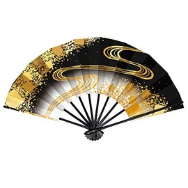 Aidata 1328-1329 1330-1331 Mai Fan, 9.0 inches (9 cm) for Children, 9 inches (9 cm), Black Lacquered Bamboo, Red, Water, Purple, Black, Gold Paper, Running Water, Black
