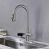HAMOLER Kitchen Faucet with Glass Rinser Single Handle Pull Down