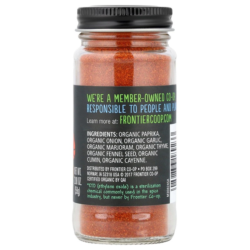 Frontier Co-op Organic Cajun Seasoning - Louisiana-Style Spice Blend for