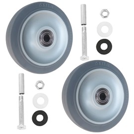 2-Pack Heavy Duty PU Caster Wheels with Bearings – Replacement Plate Mount Wheels for Hand Trucks, Platform Carts, Shelves & Industrial Utility Dollies (Grey, 5inch)