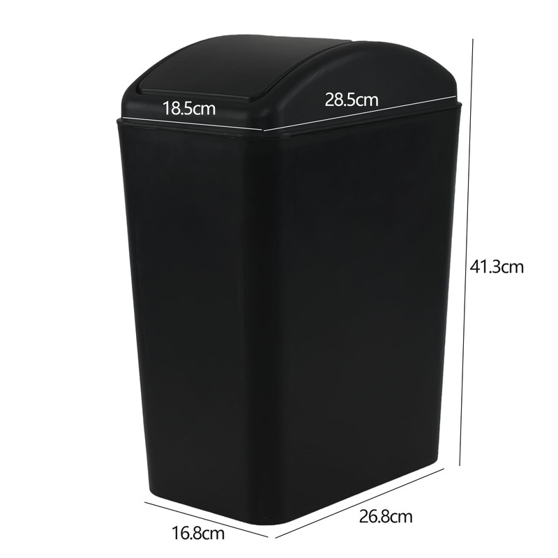 Begale 15 L Plastic Swing Top Waste Bin, Plastic Trash