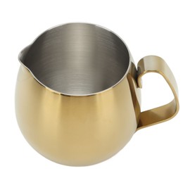 Coffee Milk Cup Stainless Steel Milk Frothing Pitcher Cappuccino Latte Art Milk Jug Cup Golden 300ml