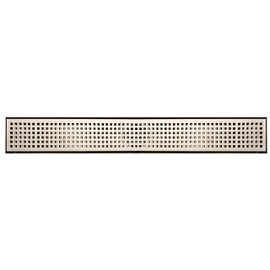 PF WaterWorks PF3001-BN Innova 24” Square Pattern Designer Linear Drain, Brushed Nickel