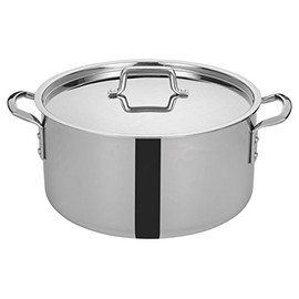 WINCO Tri-Ply Stock Pot, 20-quart, Silver