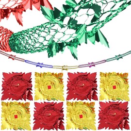 8 Pcs Christmas Ceiling Decorations,Christmas Hanging Decorations, 9ft Christmas Foil Garland Festive Ceiling Hanging Decorations for Xmas New Year Holiday Party Supplies