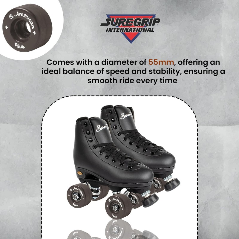 Sure-Grip All American Plus Indoor Black Wheels - Made of