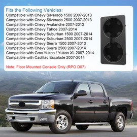 RADHLBNIU Cup Holder Compatible with Chevy Silverado Avalanche Sierra 2007-2013, Tahoe Suburban Yukon 2007-2014, Front Center Console Beverage Drink Insert Replace 19154712