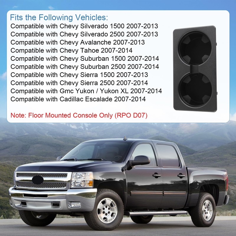 RADHLBNIU Cup Holder Compatible with Chevy Silverado Avalanche Sierra 2007-2013,