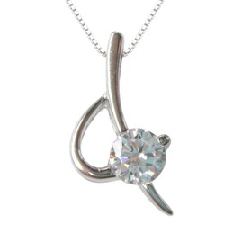 Navachi 925 Sterling Silver Jewelry 18k White Gold Plated 1.0ct Round Zircon Az9902p Necklace Pendant 18"