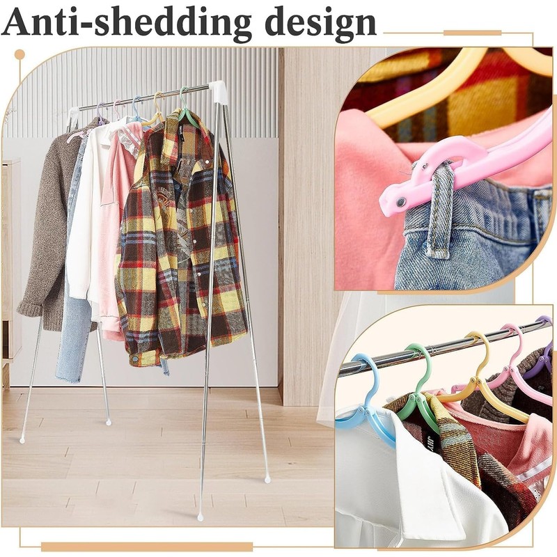 ANLEBUY Portable Garment Rack, Folding Clothes Rack, Collapsible Clothing Rack