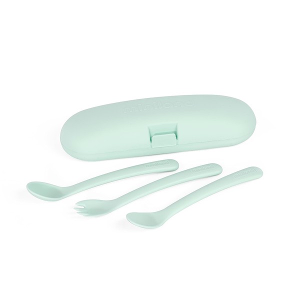 Miniland Picneat Dolce Mint Anatomical Cutlery Set for Babies and