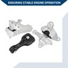 Hihaha 50820-TBA-A04 50890-TBA-A82 50850-TBC-A81 Engine Motor Trans Mount Set for