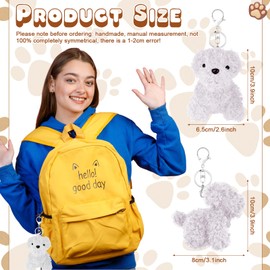 Neptniopllab Plush Keychain Soft Stuffed Animal Keyring Small Key Chain for Men Women Bag Charm,Purse,Backpack,Handbag (1pc-White dog)