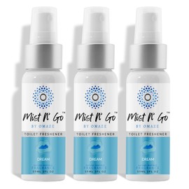 Mist N’ Go by Omaze Travel Bathroom Spray for Toilet Spray Odor Eliminator - Travel Toilet Spray for Bathroom Air Freshener Spray for Bathroom Deodorizer - Dream Regular Size (2oz x3)