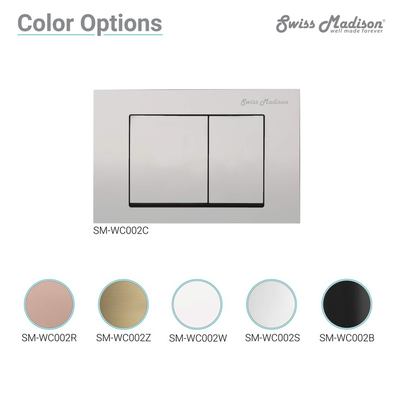 Swiss Madison Wall Mount Dual Flush Actuator Plate in Matte