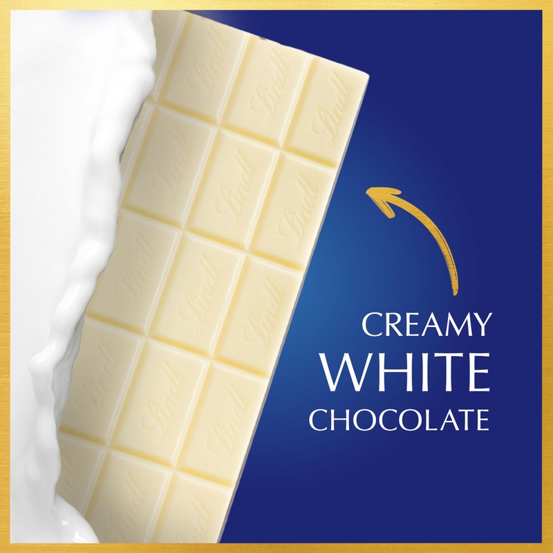Lindt CLASSIC RECIPE White Chocolate Bar, White Chocolate Candy, 4.4