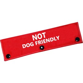 Funny Dog Leash Sleeve Not Dog Friendly Dog Leash Wrap Wrap Alert Hanging ID Patch Tag Pet Birthday Gift (Dog Friendly-YE Sleeve)
