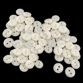 Trimming Shop Round Resin Fisheye Buttons 2 Holes Cream Colour for Clothing Fabric Knitting Sewing DIY Craft Project Crochet Fashion Designing, 11mm, 20pcs