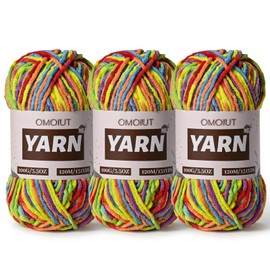 3 Packs Plush Chenille Chunky Crochet Yarn - Baby Yarn for Crocheting Soft - Velvet Yarns Knitting for Blankets Crafts - Fluffy Amigurumi Yarns 300g / 393yd (3 Rainbow)