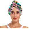 Doodle Flowers - Toallas de secado de cabello con botón