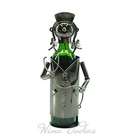 WINE BODIES nice nurse Metal Wine Bottle Holder, Charcoal