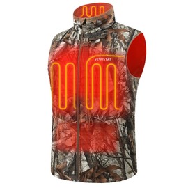 Venustas Heated Hunting Vest For Men, 20-Hour Runtime, Rechargeable Heated Camo Vest with Battery Included