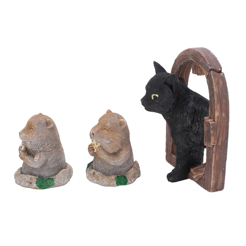3 Pcs Gopher Ornaments Resin Simulation Animal Cat Gopher Garden