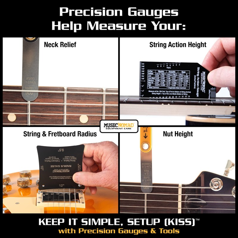 MusicNomad Precision 6 pc. Guitar Setup Gauge Tool Set -