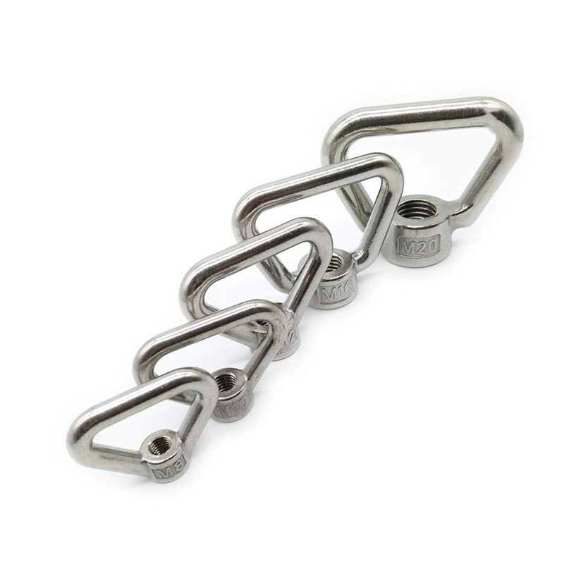4 Pack M10 Ring Nuts, 304 Stainless Steel Triangle Eye