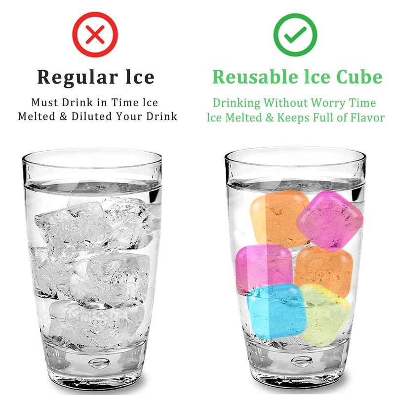 KEELYY 60 x Reusable Ice Cubes, Plastic BPA-Free, Party Ice