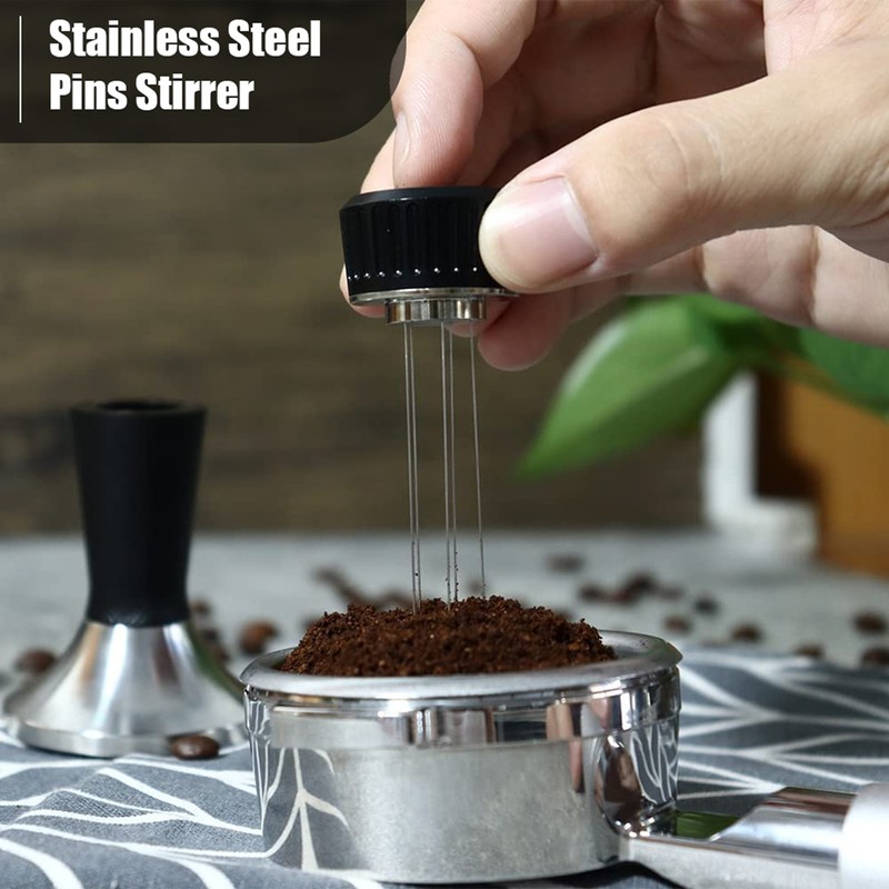2 in 1 53mm Espresso Coffee Tamper with Stirrer Stainless