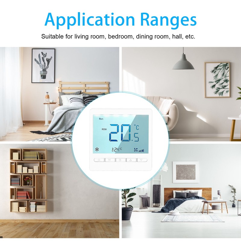 Programmable Thermostat High Accuracy Large Screen LCD Thermostat for Living