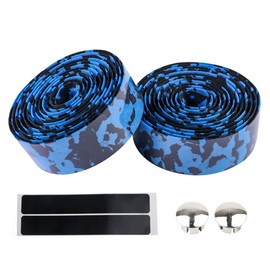 Mantain Bike Handlebar Tape EVA Foam Road Bicycle Handlebar Tape Cycling Handle Wraps Black Blue Camouflage Series for Road Bike 2 Rolls