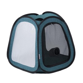 PetDogCatDrying Box Waterproof Anti-Hair Flying Portable Cat Cage Kennel Portable Foldable Cat Drying Room Pet Dry Room Pet HairDryerClean Grooming House Dryer Cage for Cats/Dogs (Trapezoid Blue)