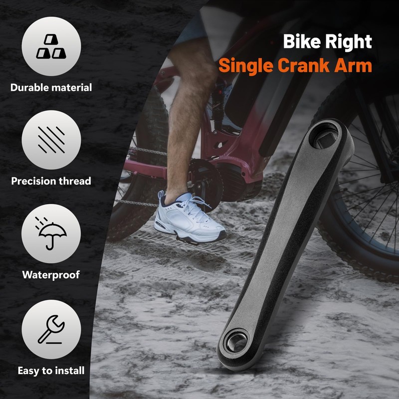 Bafang E-Bike Crank Arm Aluminium Alloy Right Single Chain Crank
