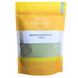 Better Food Mood Mushroom Matcha Latte Blend 100g | Lions Mane Matcha Moringa Ashwagandha Mushroom Blend