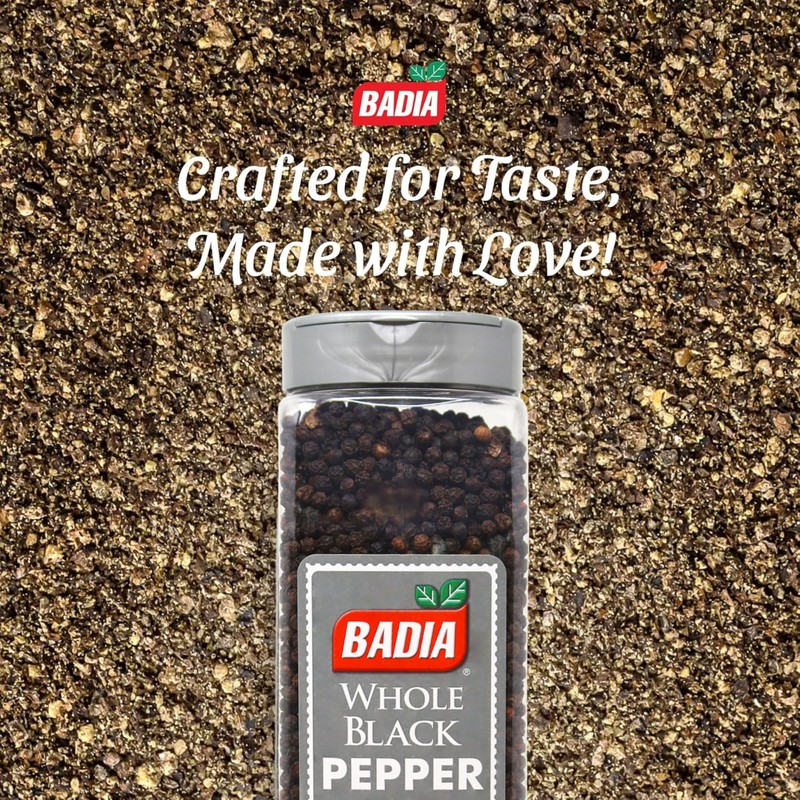 Badia Whole Black Pepper, 16 oz – Aromatic and Flavorful