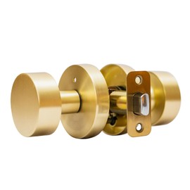 senharvest Gold Passage Door Knobs Interior - for Satin Brass Door Knobs Suitable for Hallway, Wardrobe, Bathroom etc,Heavy Duty for All Standard Size Doors