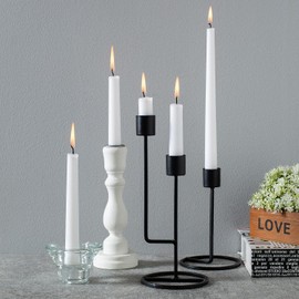 YOROXRG 36 Pack White Taper Candles, 7-8 Hours Burn Time, Unscented, Smokeless and Dripless, 0.8 x 10 Inch Dinner Candle Set for Household, Wedding, Party and Home Décor Candlesticks