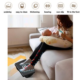 UQMIQURA Comfortable Foot Rest Desk, Adjustable Footrest Under Desk, Non-Slip Desk Footrest with Ergonomic Plastic Cushion and Massage Points for Office Comfort