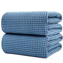 Polyte Sábana de Baño XL Microfibra Waffle 430 gsm, Set, 88.9x177.8 cm