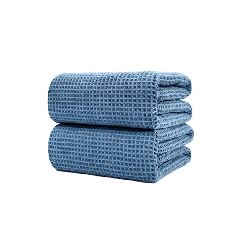 Polyte Sábana de Baño XL Microfibra Waffle 430 gsm, Set,