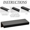 FOCCTS 10pcs 80mm/3.15" Black Curve Edge Pull Handles Concealed Cabinet