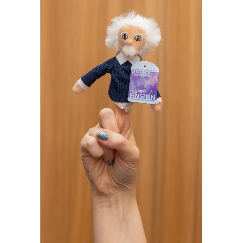 Albert Einstein Finger Puppet and Refrigerator Magnet